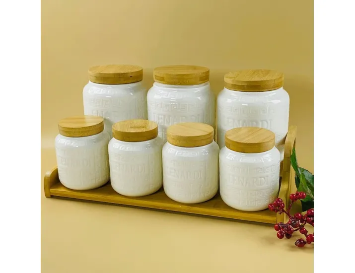 Набор из 7 банок 340/1000мл. на подставке Lenardi Bamboo 140-134