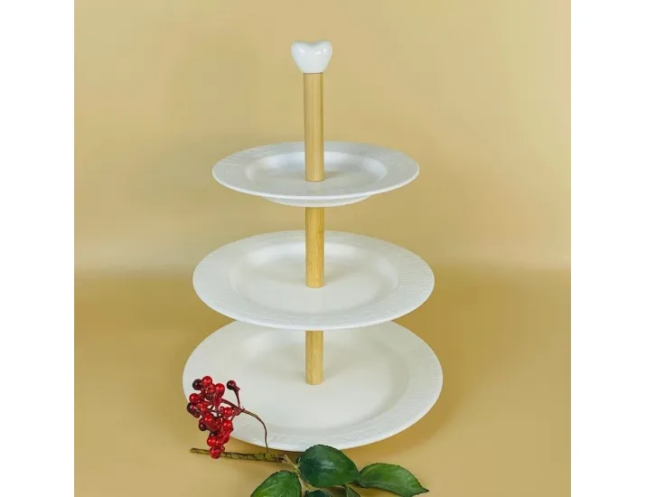 Трехъярусная этажерка 25,5/23,5/19,5см Lenardi Bamboo 140-135