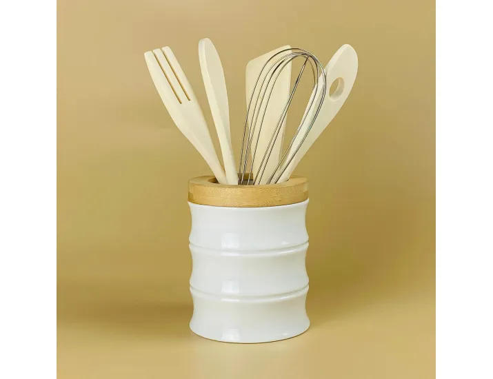 Набор кухонных принадлежностей 5предметов на подставке Lenardi Bamboo 140-164