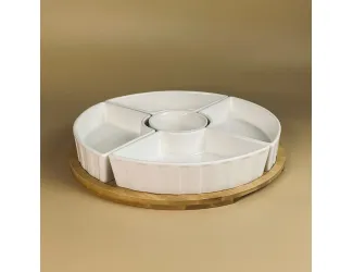 Менажница 29см BAMBOO на подставке Lenardi Bamboo 142-159