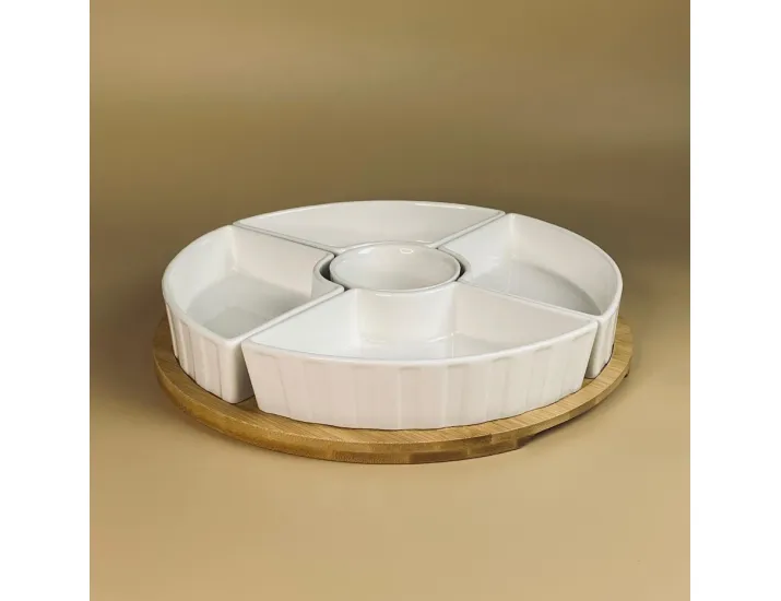 Менажница 29см BAMBOO на подставке Lenardi Bamboo 142-159