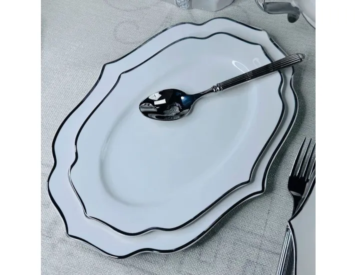 Набор из 2 овальных блюд 35,5см MAGNOLIA SILVER Lenardi 205-598