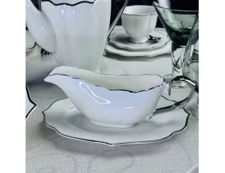 Соусник с блюдцем MAGNOLIA SILVER Lenardi 205-601
