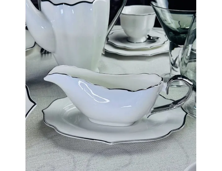 Соусник с блюдцем MAGNOLIA SILVER Lenardi 205-601