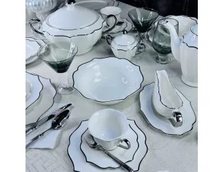 Обеденный сервиз 30предметов MAGNOLIA SILVER Lenardi 205-603