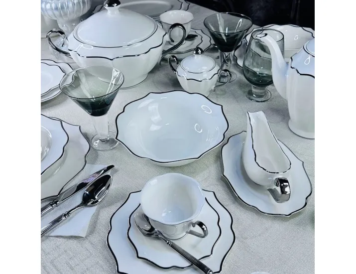 Обеденный сервиз 30предметов MAGNOLIA SILVER Lenardi 205-603