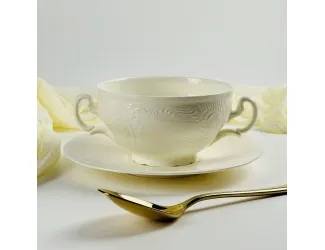 Бульонница 390мл с тарелкой 17,5см MARIA CREAM Lenardi  225-058