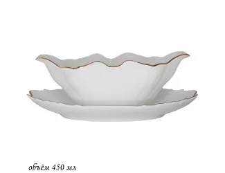 Соусник с блюдцем 24,5 см Lenardi Maria gold 226-034