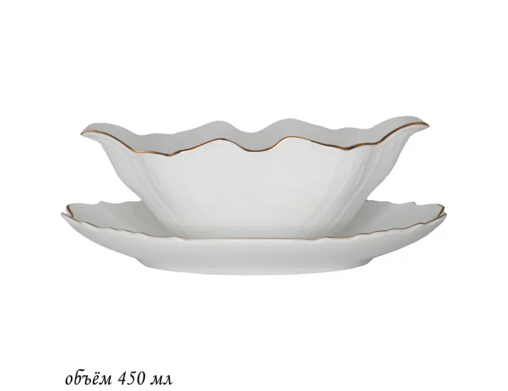 Соусник с блюдцем 24,5 см Lenardi Maria gold 226-034