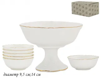 Набор для варенья креманка и 6 розеток Lenardi Maria gold 226-097