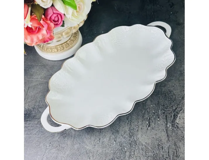 Блюдо 31см с ручками Lenardi Maria gold 226-192