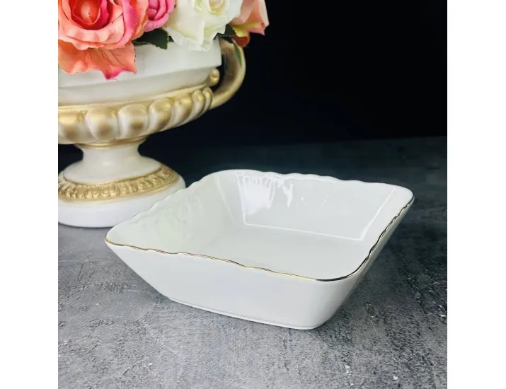 Квадратный салатник 20см Lenardi Maria gold 226-195