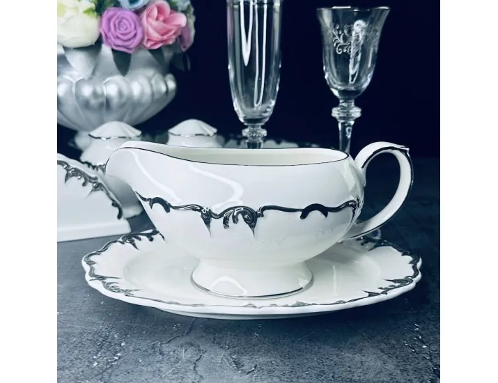 Соусник 20см с блюдцем Lenardi ARGENTO 666-407