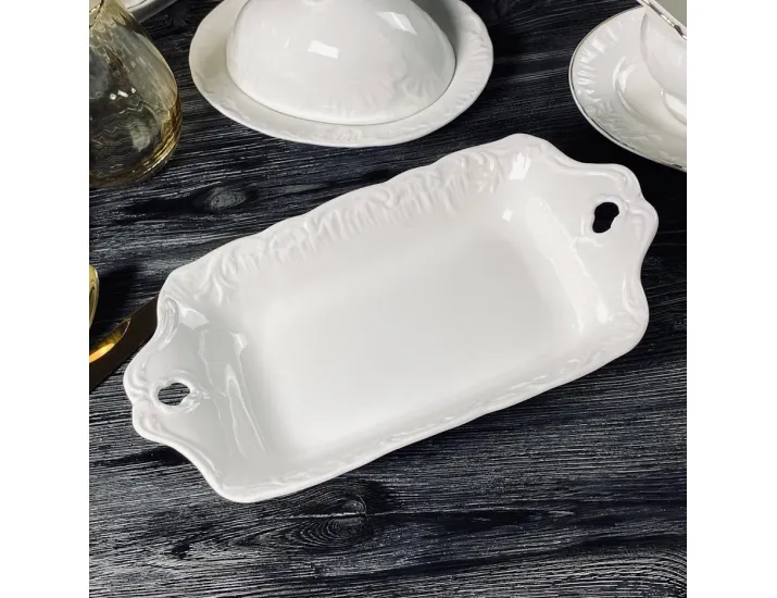 Прямоугольное глубокое блюдо 28см Lenardi Аврора 305-035