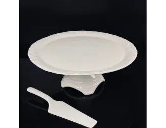 Тортовница 33х12см на ножке с лопаткой Lenardi Аврора 305-045