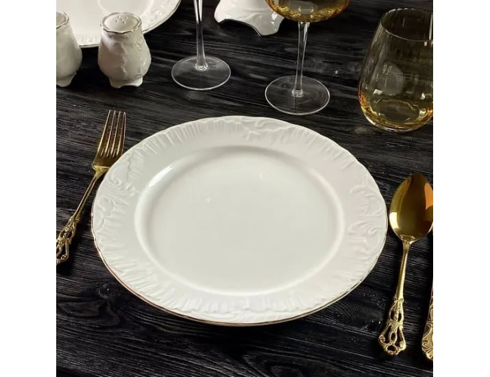 Набор из 6 тарелок 27см Lenardi Аврора золото 305-057
