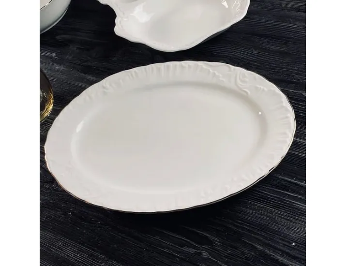 Набор из 2 овальных блюд 30,5см Lenardi Аврора золото 305-058