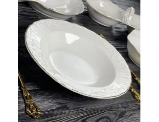 Набор из 6 глубоких тарелок 23см Lenardi Аврора золото 305-060