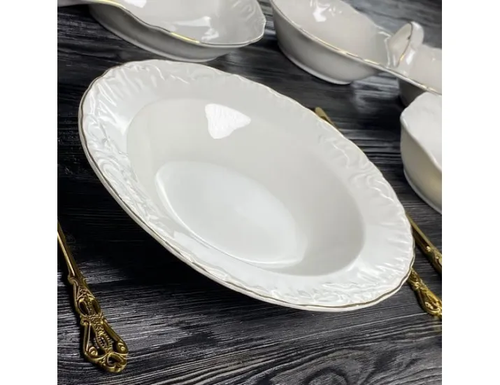 Набор из 6 глубоких тарелок 23см Lenardi Аврора золото 305-060