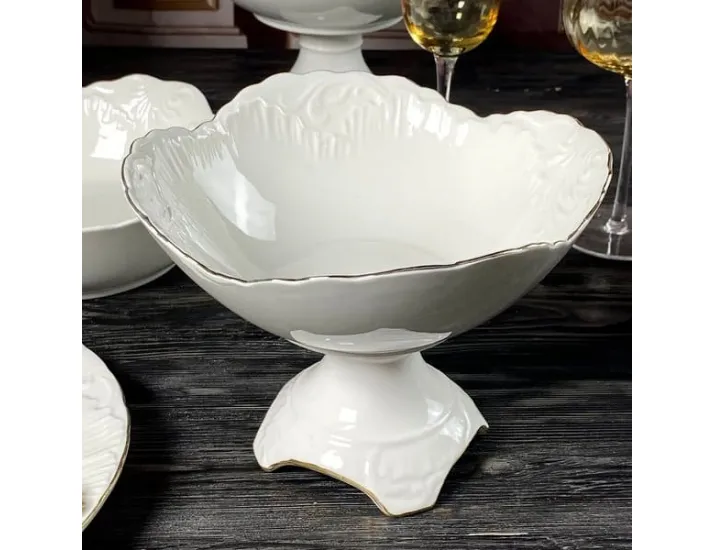 Фруктовница 25,5см на ножке Lenardi Аврора золото 305-074