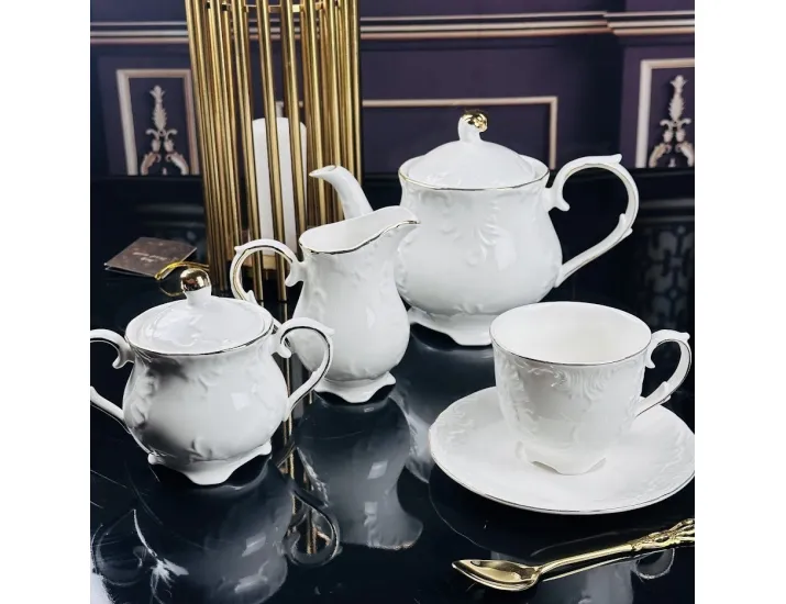 Чайный сервиз 17 предметов 200мл Lenardi Аврора золото 305-081