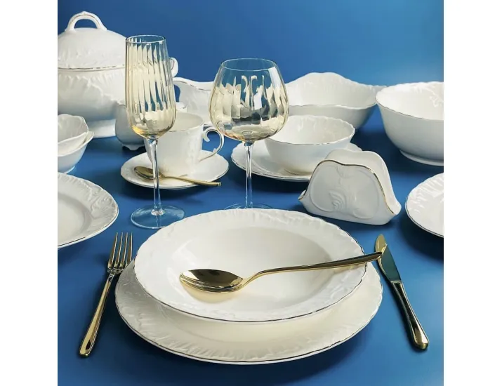 Обеденный сервиз на 6 персон 60 предметов Lenardi Аврора золото 305-088