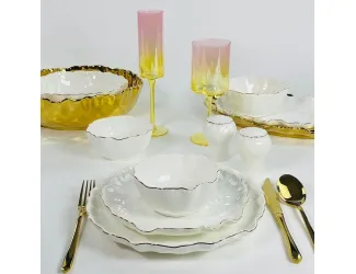Обеденный сервиз на 6 персон 30предметов Lenardi Ванесса золото 305-271