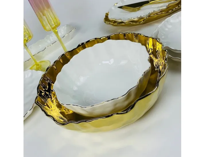 Набор из 2 салатников 23/30,5см Lenardi Ванесса золото 305-279