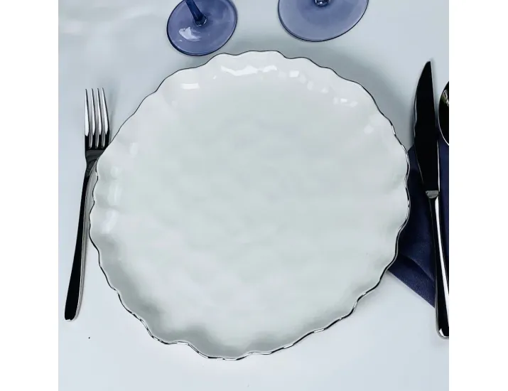 Набор из 6 тарелок 21,5см Lenardi Ванесса серебро 305-292