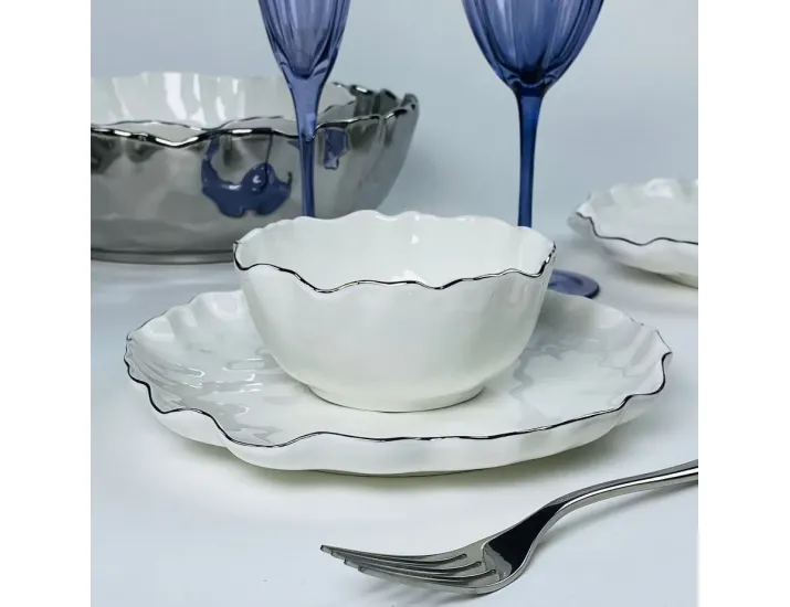 Набор из 6 салатников 12,5см Lenardi Ванесса серебро 305-294