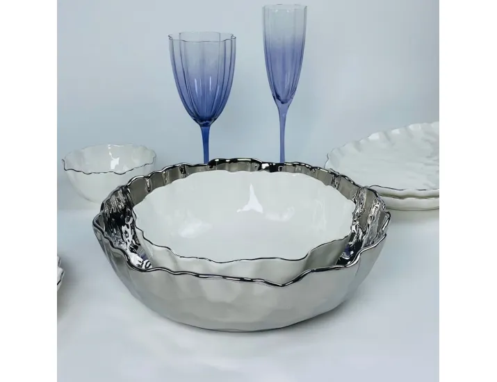 Набор из 2 салатников 23/30,5см Lenardi Ванесса серебро 305-296