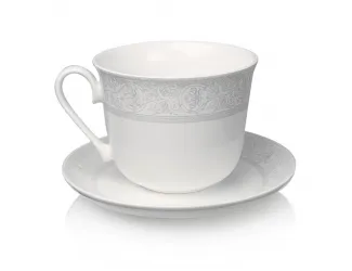 Кружка Джамбо АККУ Дионис-Грей 500 мл + блюдце 16,5 см 11259/2А