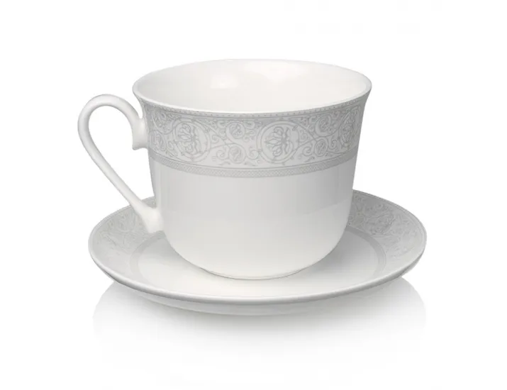 кружка Джамбо АККУ Дионис-Грей 500 мл + блюдце 16,5 см 11259/2А