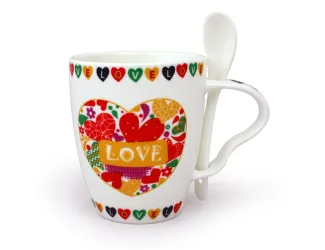 Кружка с ложкой Акку Love 360мл 7101А