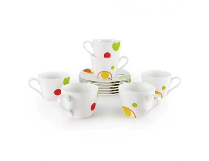 Набор чайных пар 250мл Круги (6 шт) 71201/4А