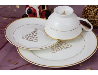 Подарочный набор Акку Новый год (золото) на 1 персону 3 предмета 7301А