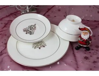 Подарочный набор Акку на 1 персону 3 предмета Новый год (белый с золотом) 7303А