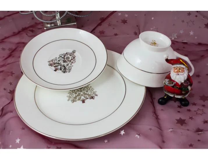 Подарочный набор Акку 3 предмета Новый год (белый с золотом) 7303А