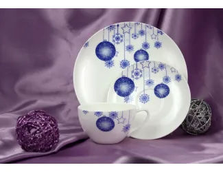 Подарочный набор Акку Новый год (синий) на 1 персону 3 предмета 7304А