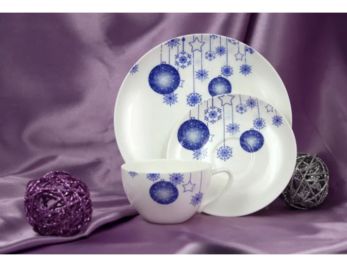 Подарочный набор Акку Новый год (синий) на 1 персону 3 предмета 7304А