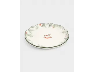 Тарелка обеденная, 24 см, керамика D, зеленая, Лошадка, Festival