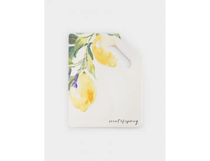 Подставка под горячее 24x18 см с ручкой белая Лимон на ветке Anna Lafarg Palermo