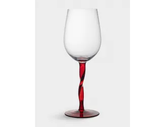 Бокал для вина, 540 мл, 2 шт, стекло, красная ножка, Villalago