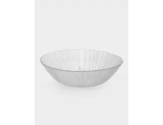 Салатник, 25х7 см, 1,8 л, стекло, с золотистым кантом, Wengen