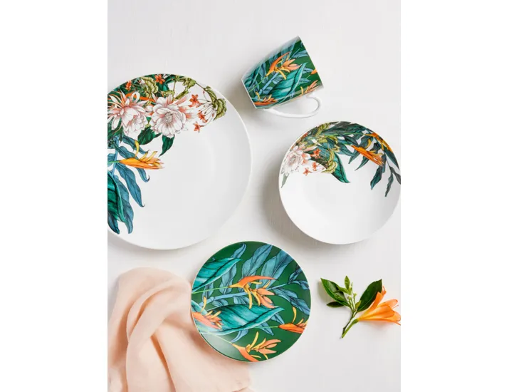 Набор обеденный 4 персоны 16 предметов зеленый Стрелиция Maxwell & Williams Night Garden Foliage