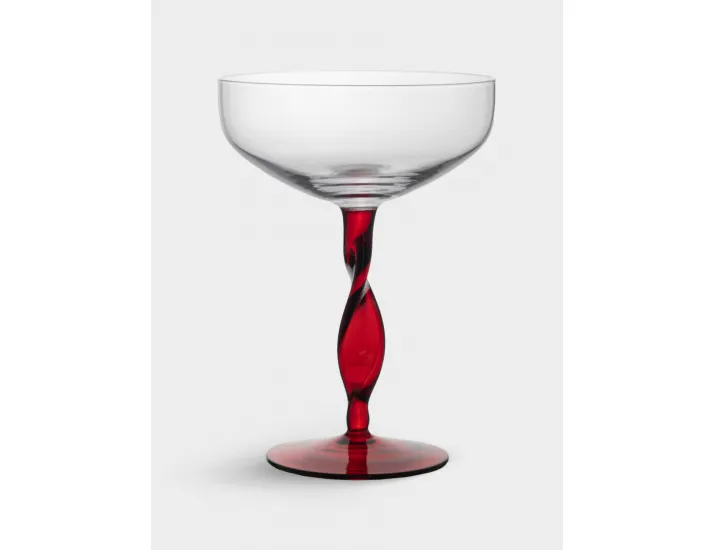 Бокал-креманка для шампанского 370 мл 2 шт красная ножка Anna Lafarg Villalago