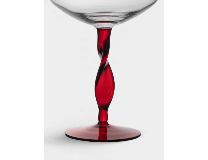 Бокал-креманка для шампанского 370 мл 2 шт красная ножка Anna Lafarg Villalago