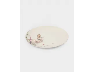 Тарелка обеденная, 27 см, фарфор N, белая, Кролик в цветах, Bunny