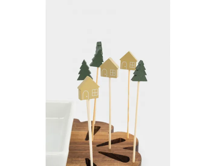 Набор для закусок 2 предмета на подставке со шпажками Подарок Anna Lafarg New year