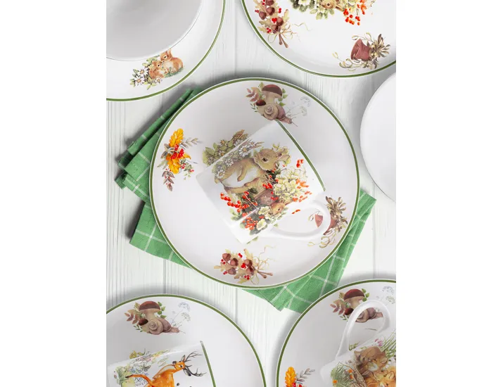 Набор 3 предмета тарелка 18 см салатник 13 см кружка 200 мл белый Зайчата Imari Childhood